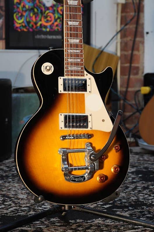 Epiphone Les Paul Standard w/Bigsby B5 and locking tuners | Reverb