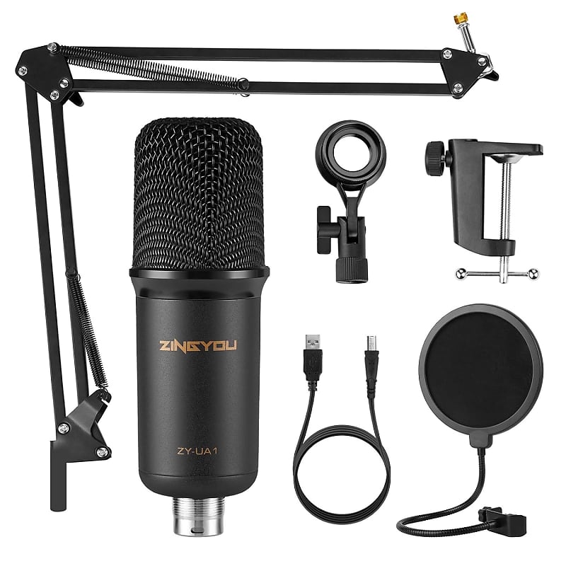 Metal Usb Mic Condenser Recording Microphone For Laptop Windows