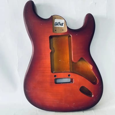 Tiger Maple Top Custom Red Burst Stratocaster Strat Style Guitar Body