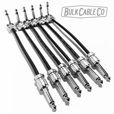 6 Pack - 10" Mogami 2319 Patch Cable - SquarePlug SP500 / SPS5 - Right Angle To Straight Connectors