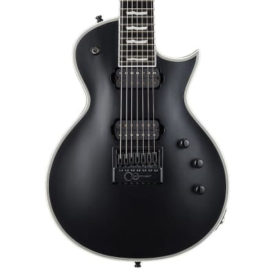 ESP E-II EC7 Evertune Electric Guitar (with Case), Black Satin image 2