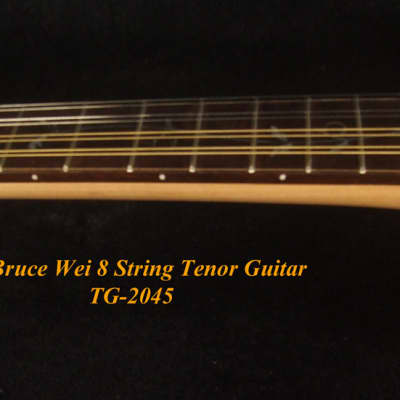 Bruce Wei Solid Indian Rosewood 8 String Tenor Guitar, MOP Vine Inlay TG-2045 image 11