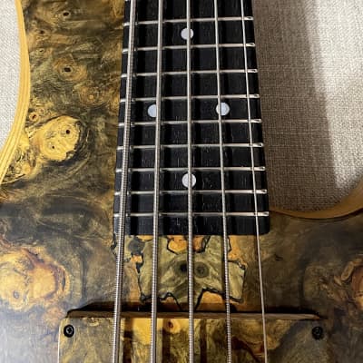 Prat M-BSV 5 string  bass 2016 Buckeye Burl top - Nordstrand pickups - Noll electronics - Fodera strings image 5
