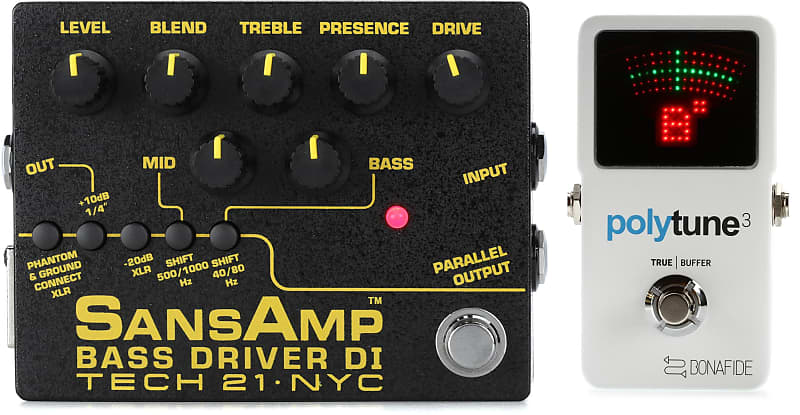 Tech 21 SansAmp Bass Driver DI V2 Bundle with TC Electronic