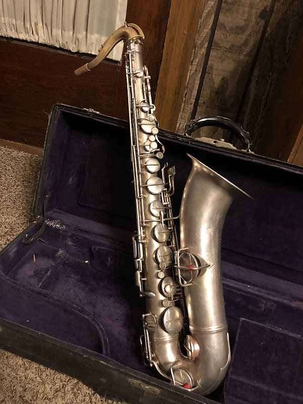 C.G. Conn LTD Elkhart Tenor Saxophone 1914 Silver | Reverb