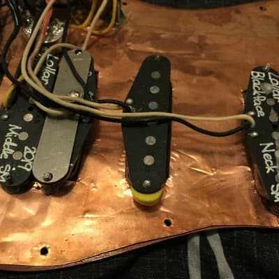 Prewired Strat HSS pickguard w/ Lollar pickups and Ilitch Silent Single coil image 3