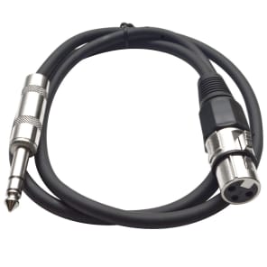 Seismic Audio SATRXL-F3BLACK XLR Female to 1/4" TRS Male Patch Cable - 3'