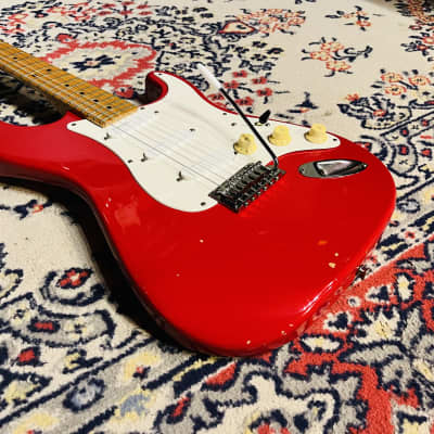 Peavey Predator SSS with Power Bend Vibrato 1990s - Red w/ Lace Sensor Pickups and Gotoh Magnum Locking Tuners image 4