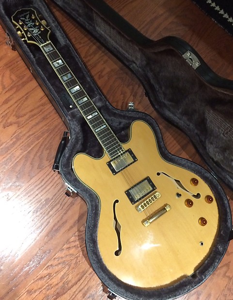 '80's Epiphone Sheraton II with Gibson Classic 57 Pickups Natural Maple