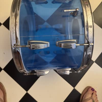 Ludwig 9x13" Vistalite Acrylic Mounted Tom 1970s - Blue image 4