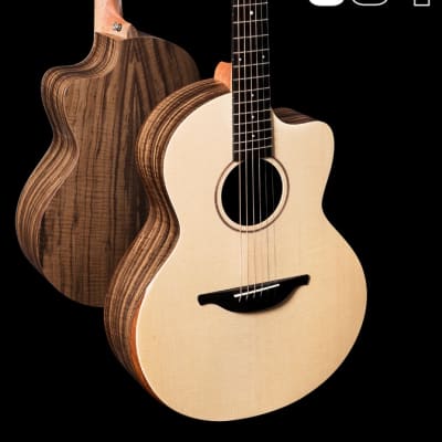 Sheeran S-04 Sitka Spruce & Figured Walnut Cutaway & Bevel w/ Pickup NEW image 2