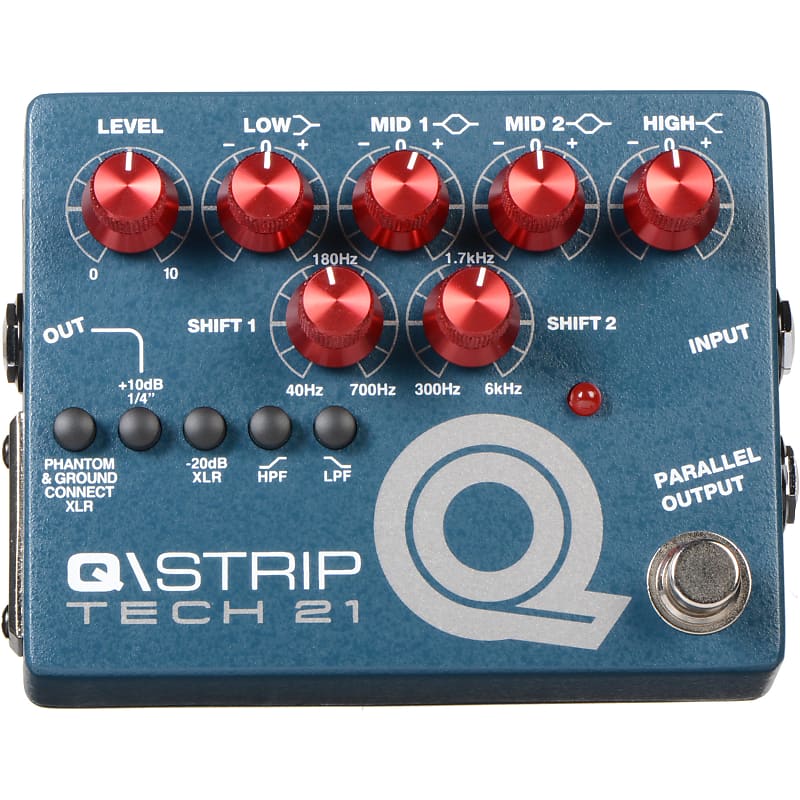 Tech 21 Q-Strip EQ and Preamp Pedal Direct Box with 4-band EQ, LPF