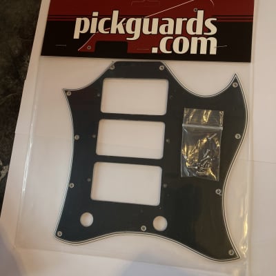 5 ply Wide Bevel Black/White Pickguard for Gibson SG Custom 3 Pickup Made In USA by WD image 6