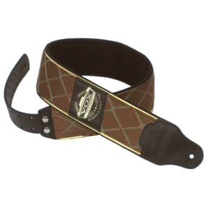 Vox Limited Edition 60th Anniversary Guitar Strap -  Black Leather, Brown Vox Grill image 1