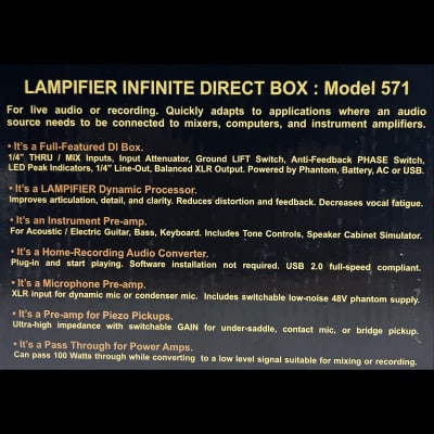 2-PACK: Lampifier 571 - Infinite Direct Box, Preamp & USB Audio Interface image 6