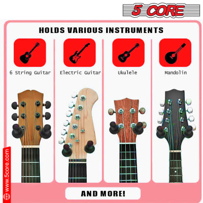 5 Core Guitar Wall Mount Guitar Hanger Wall Hook Holder Sturdy Hardwood for Acoustic Electric Guitar Bass Banjo Mandolin- GH WD 1PC image 12