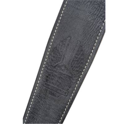 Fender Road Worn Black Soft Distressed Leather Guitar or Bass Strap 46.5"-51" Adjustable image 2
