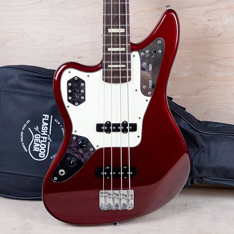 Fender JAB-EQ Left Handed Jaguar Bass CIJ 2008 Old Candy Apple Red w/ Bag