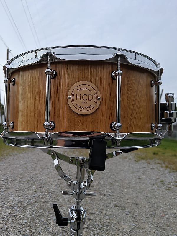 Holloman Custom Drums 6.5" x 14" White Oak Snare  Semi Gloss image 1