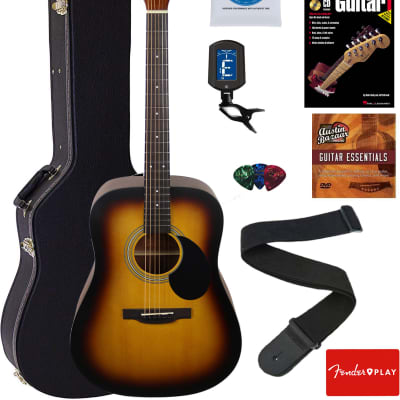 Jasmine S35 Dreadnought Acoustic Guitar - Matte Sunburst w/ Strap