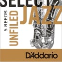 D'Addario Select Jazz Unfiled Tenor Sax Reeds Box of 5 3 Soft
