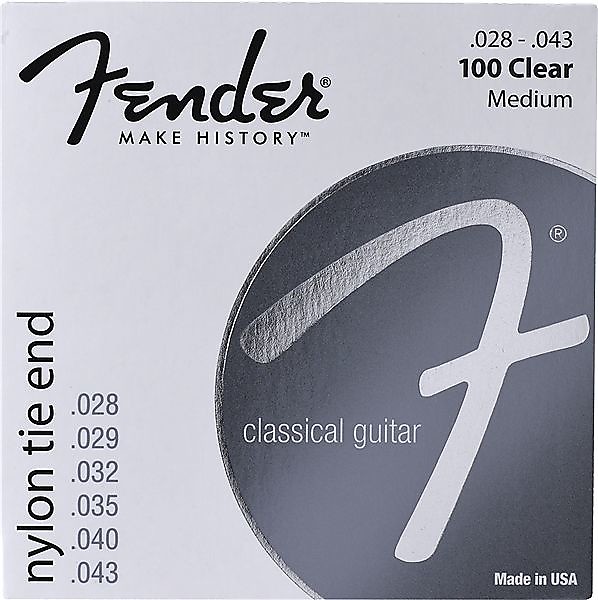 Fender Nylon Acoustic Strings, 100 Clear/Silver, Tie End, Gauges .028-.043, (6) 2016 image 2