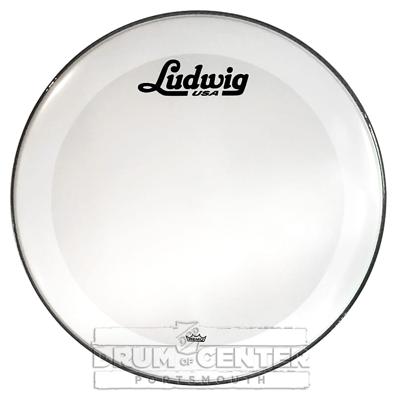 Ludwig Bass Drum Logo Head 24" P3 Smooth White w/ Script Reverb