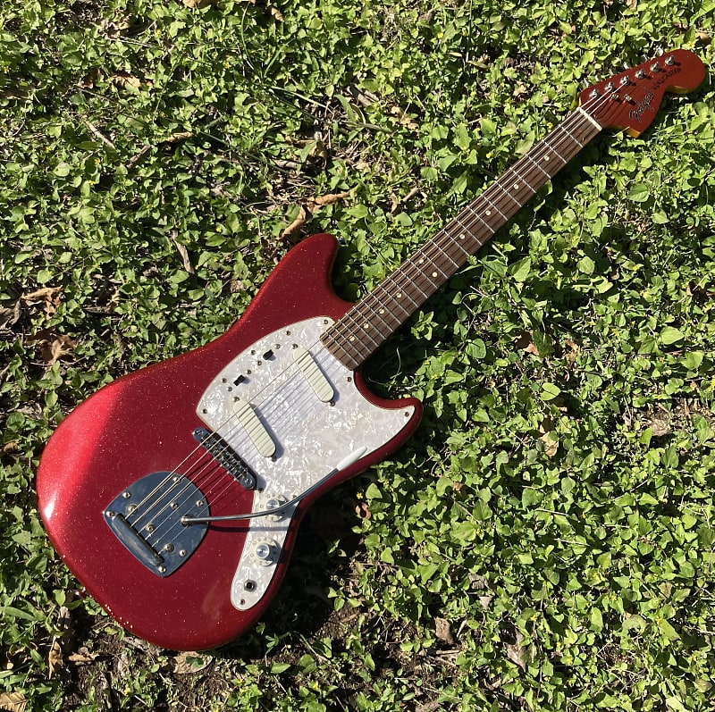 Squier by Fender Mustang / Jaguar Hybrid (Bilinda B.) - Candy Apple Red  RELIC by Copacetic Customs