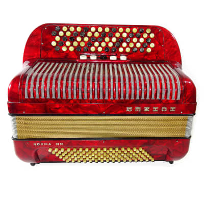 Almost Unused! Hohner Norma III M, made in Germany 5 Row Button Accordion Bayan 2041, New Straps, Case, Rich and Powerful Sound! image 4