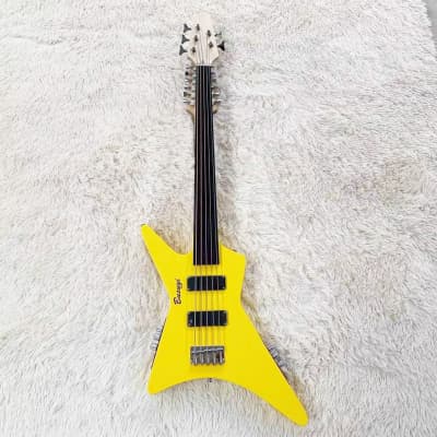 5 String Fretless Bass / 12 String   Double Sided,  Busuyi Double Neck Guitar 2021 (Yellow)All levels image 3