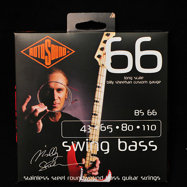 Rotosound BS66 Billy Sheehan Signature Stainless Steel Roundwound Long Scale Bass Strings 43-110 image 1