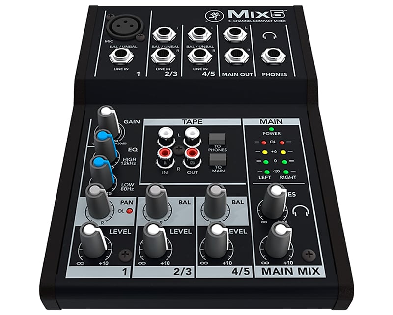 Mackie Mix5 5-Channel Compact Mixer 2015 - Present - Black image 1