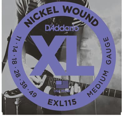 D'Addario EXL115 Nickel Wound Electric Strings -.011-.049 Medium/Blues-Jazz Rock image 1