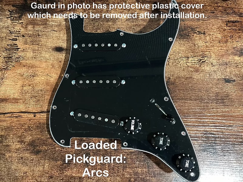 Good Land Pickups Loaded SSS Pickguard Arcs, Strat Style Reverb