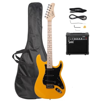 Glarry GST Electric Guitar w/20W Amplifier - Yellow image 1