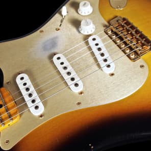 2015 Fender Stratocaster 1956 Custom Shop Relic 56 Strat 2-Tone Sunburst image 6