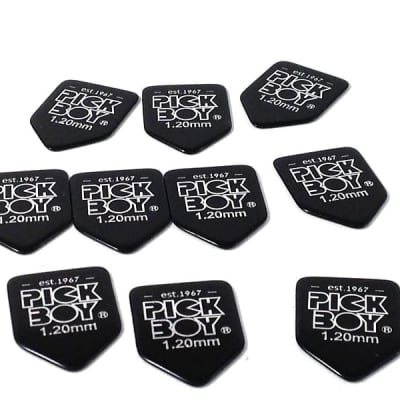 Pickboy Guitar Picks 10 Pack  Home Plate Shape Black Cellullose 1.20mm