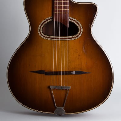A. DiMauro  Boogie Woogie Gypsy Jazz Guitar (1950s), black gig bag case. image 3