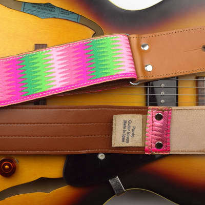 Pardo Guitar Strap Rainbow Deluxe Hippie 2'5 Inches Wide Guitar & Bass Ethnic Retro image 2