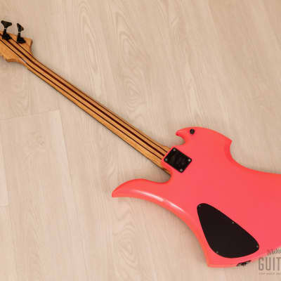 1990 B.C. Rich Mockingbird Bass MB-857S Vintage PJ Bass Pink, Japan image 12