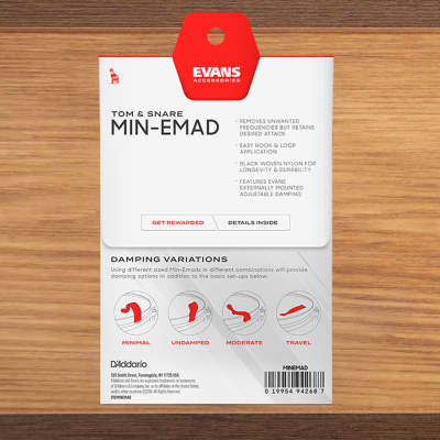 EVANS MIN-EMAD TOM AND SNARE DAMPING PACK, 6 PIECES image 2