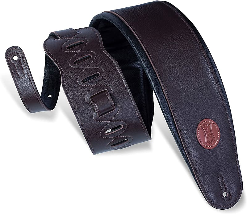 LEVYS LEATHERS M4-BLK 3.5 Leather Guitar Strap
