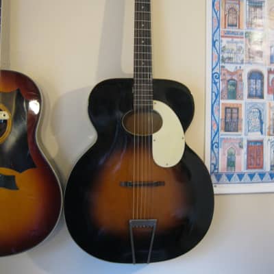 Kay Marveltone  Vintage c.1940 Chicago USA Sunburst Spruce & Maple Oval Soundhole Archtop Guitar. image 2