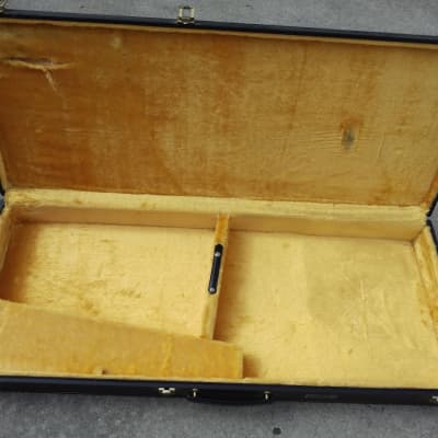Vintage 1960's Vox Electric Guitar Hardshell Case  - Black w/ Yellow Interior image 1