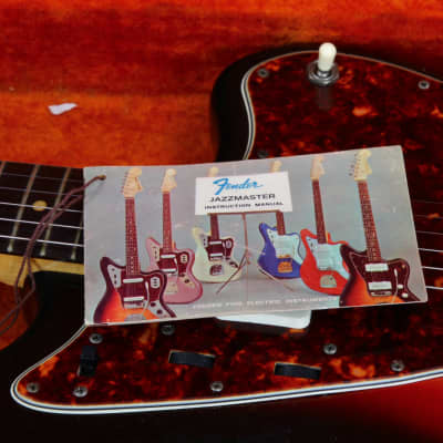 MINTY 1964 Fender Jazzmaster Sunburst | Vintage PRE-CBS, Clay Dots, Spaghetti Logo, White Case, TAGS image 6