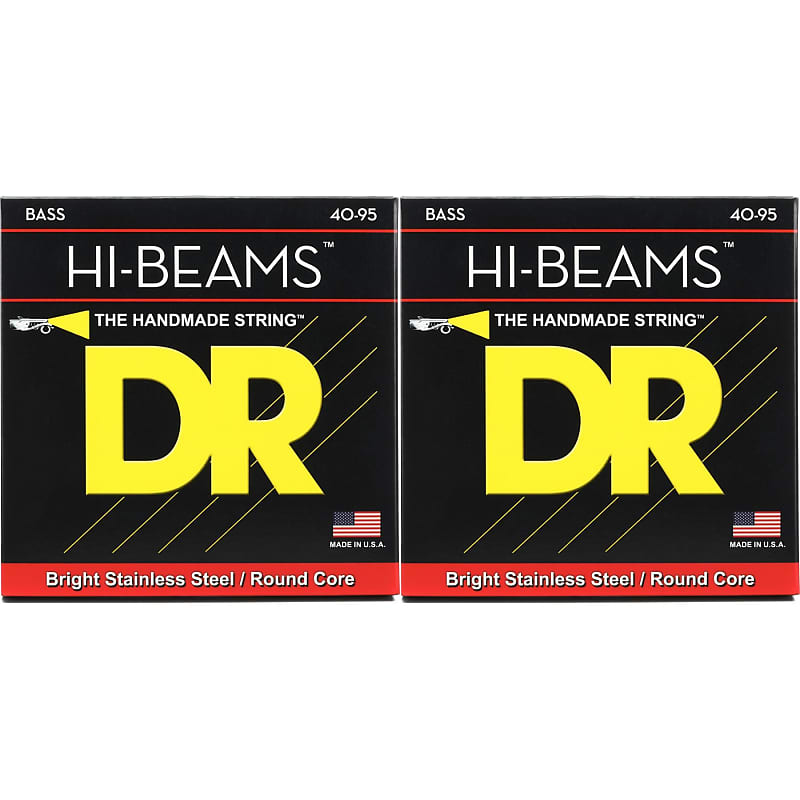 DR Strings LLR40 HiBeam Stainless Steel Bass Guitar Strings Reverb