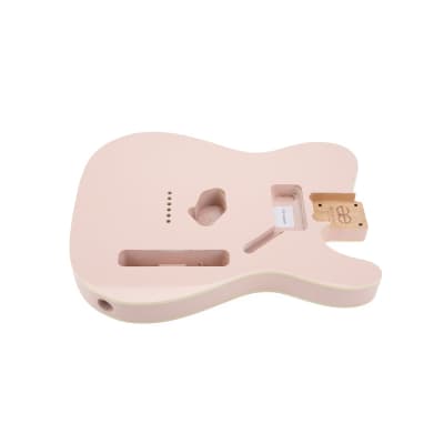 Thinline telemaster body (pine) in shell pink, made in Canada | Reverb