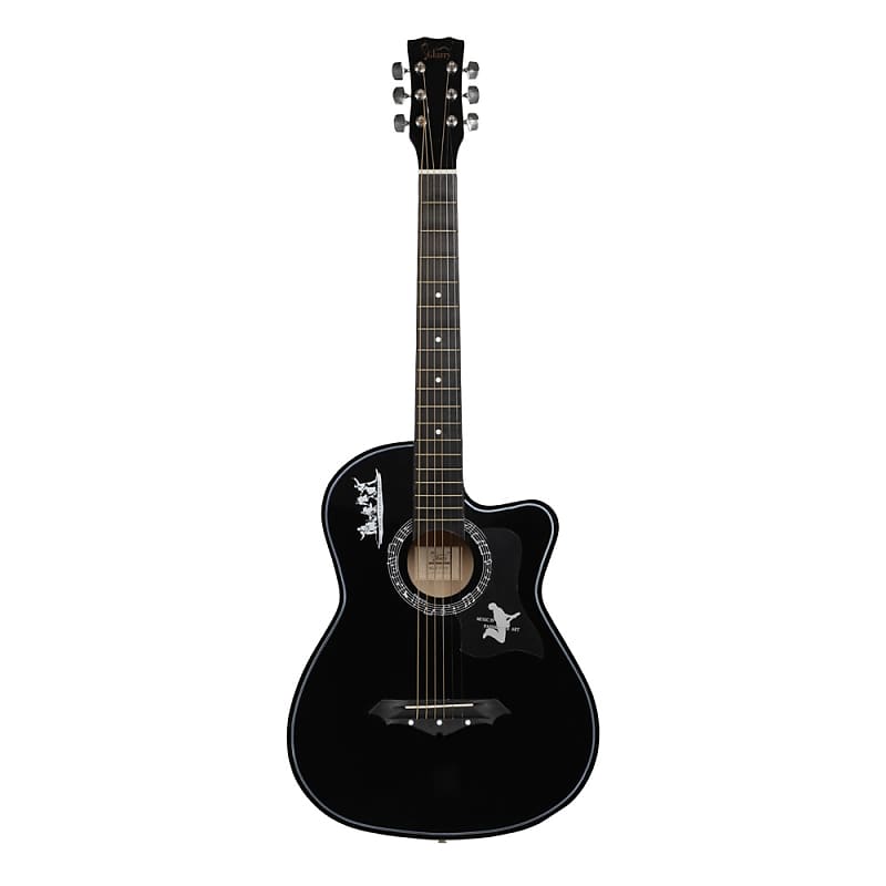 Glarry GT507 38 Inch Spruce Acoustic Guitar Black image 1
