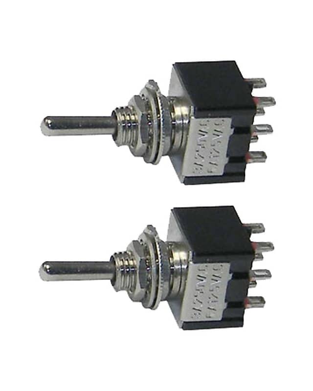 2 Pack Miniature DPDT Toggle Switch 3 Position ONOFFON Reverb