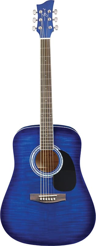 Jay Turser JJ45F Dreadnought Acoustic Guitar Blue Sunburst image 1